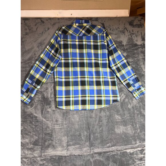 Pacific Blue Men's Large Plaid Button-Up Shirt Cotton/Polyester Blend - Picture 9 of 9